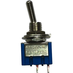 Automotive Switches; Switch Type: Starter; Number Of Connections: 2; Sequence: On-Off; Amperage: 6; Voltage: 12; Color: Silver; Actuator Type: Toggle