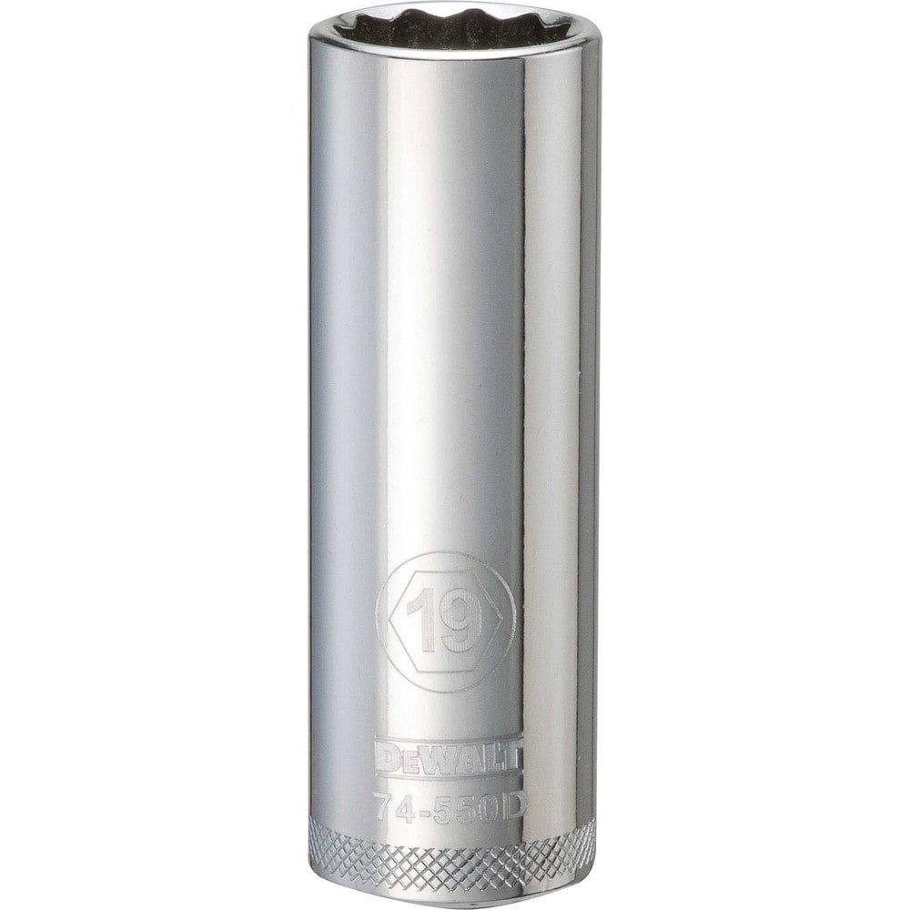 Deep  Hand Socket: 1/2" Drive, 19.00 mm Socket, 12-Point