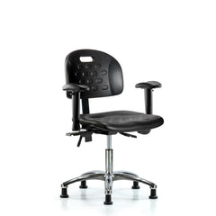 Polyurethane Task Chair: Polyurethane, 23" Seat Height, Black