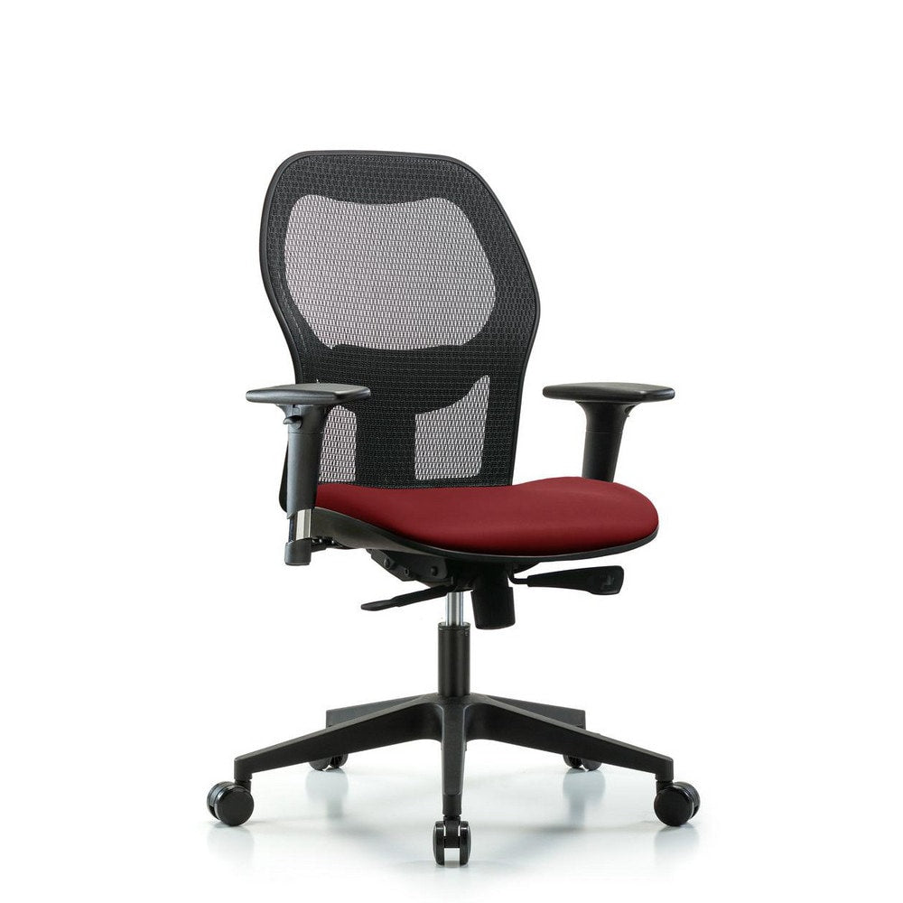 Mesh Office Task Chair: Vinyl, 23" Seat Height, Borscht