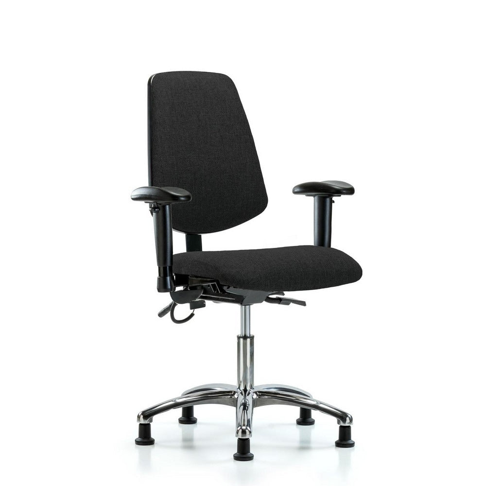 ESD Task Chair: Conductive Cloth, 24" Seat Height, Black