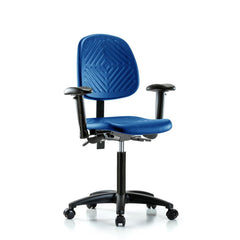 Polyurethane Task Chair: Polyurethane, 26-3/4" Seat Height, Blue