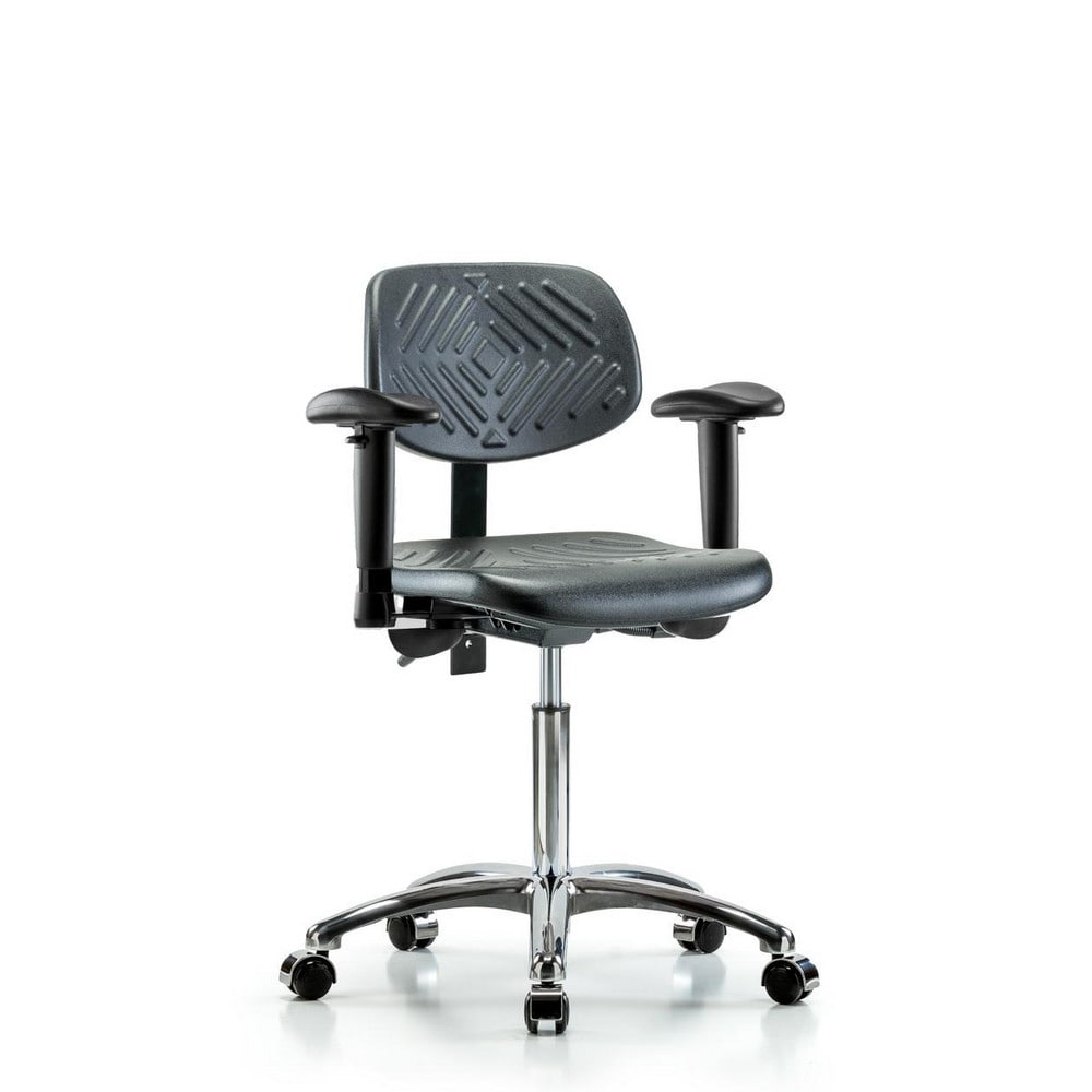 Polyurethane Task Chair: Polyurethane, 28" Seat Height, Black