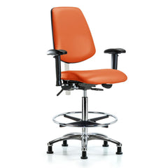 Clean Room Task Chair: Vinyl, 36" Seat Height, Orange Kist