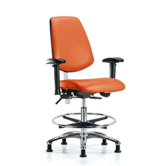 Clean Room Task Chair: Vinyl, 29" Seat Height, Orange Kist