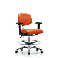 Clean Room Task Chair: Vinyl, 29" Seat Height, Orange Kist