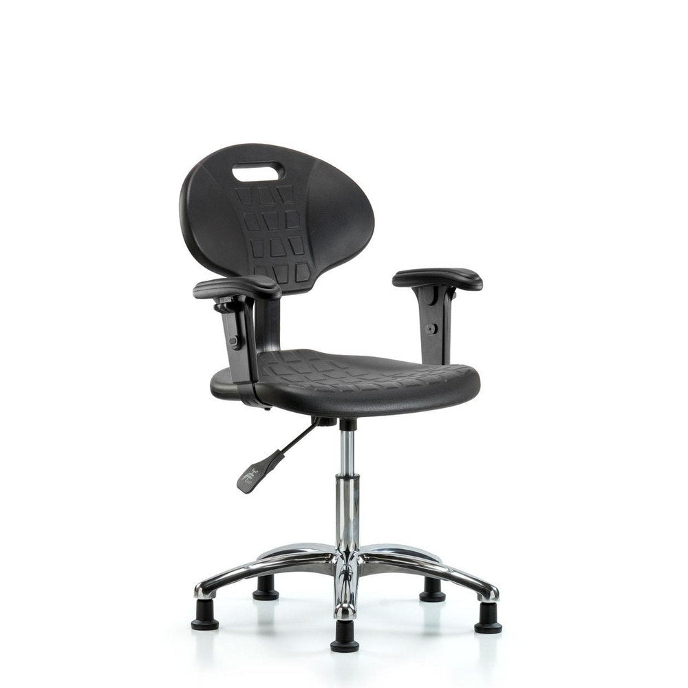 Polyurethane Task Chair: Polyurethane, 21-3/4" Seat Height, Black