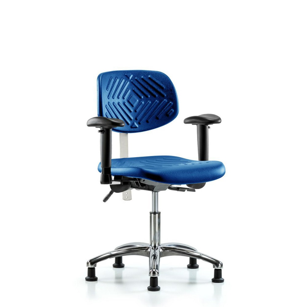 Clean Room Task Chair: Polyurethane, 22-3/4" Seat Height, Blue