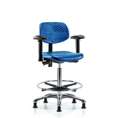 Polyurethane Task Chair: Polyurethane, 34-3/4" Seat Height, Blue