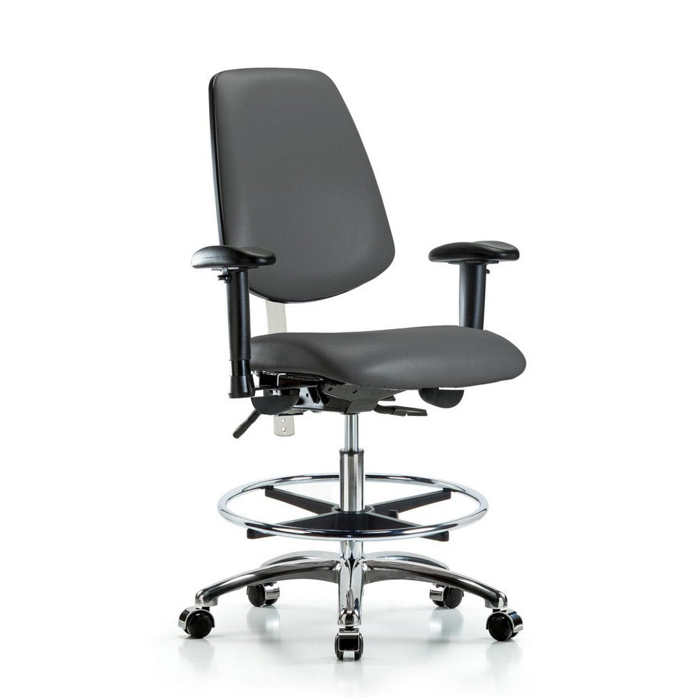 Clean Room Task Chair: Vinyl, 29" Seat Height, Carbon