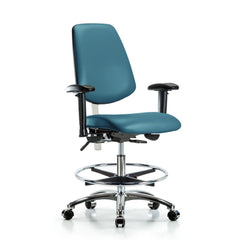 Clean Room Task Chair: Vinyl, 29" Seat Height, Marine Blue