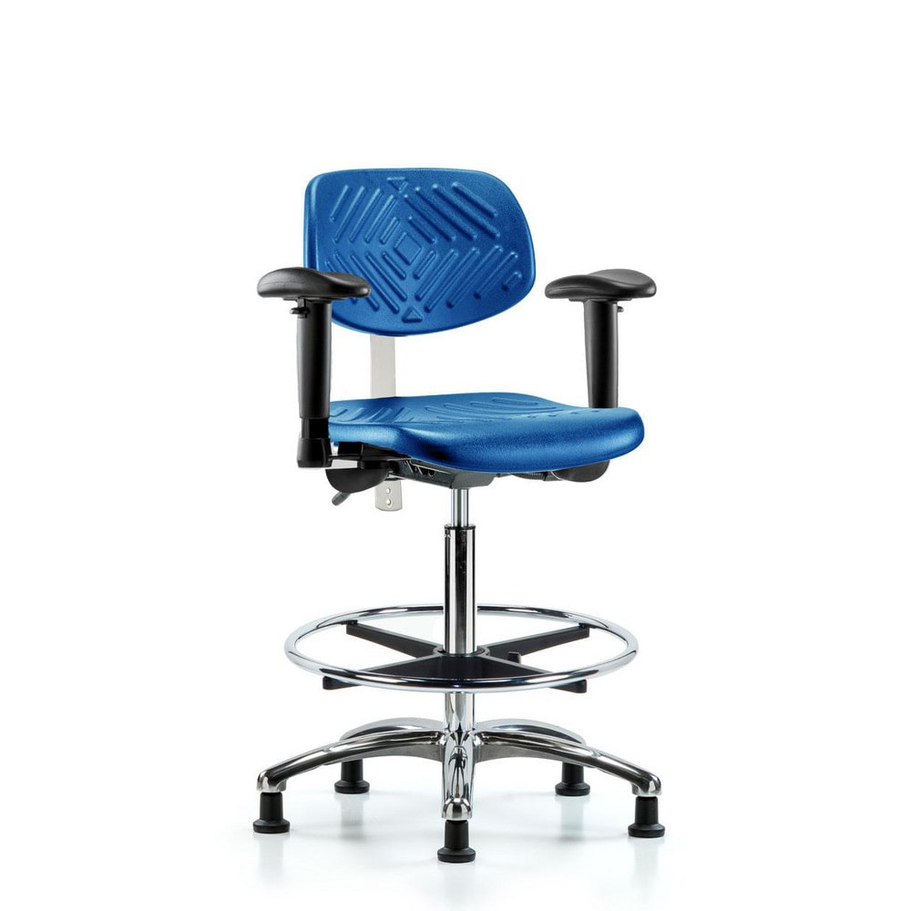 Clean Room Task Chair: Polyurethane, 34-3/4" Seat Height, Blue