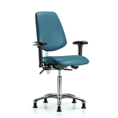 Clean Room Task Chair: Vinyl, 29" Seat Height, Marine Blue