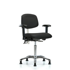 Clean Room & ESD Task Chair: ESD Vinyl, 29" Seat Height, Black