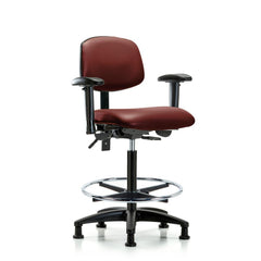 Ergonomic Multifunction Task Chair: Vinyl, 34-1/2" Seat Height, Borscht