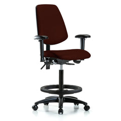 Ergonomic Multifunction Task Chair: Vinyl, 37" Seat Height, Burgundy