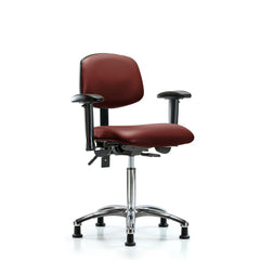 Ergonomic Multifunction Task Chair: Vinyl, 29" Seat Height, Borscht