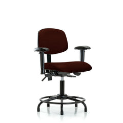 Ergonomic Multifunction Task Chair: Vinyl, 25-3/4" Seat Height, Burgundy