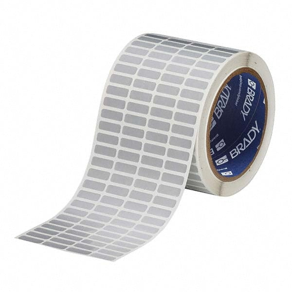 Label Maker Label: Silver, Metallized Polyester, 3/4" OAW, 10,000 per Roll