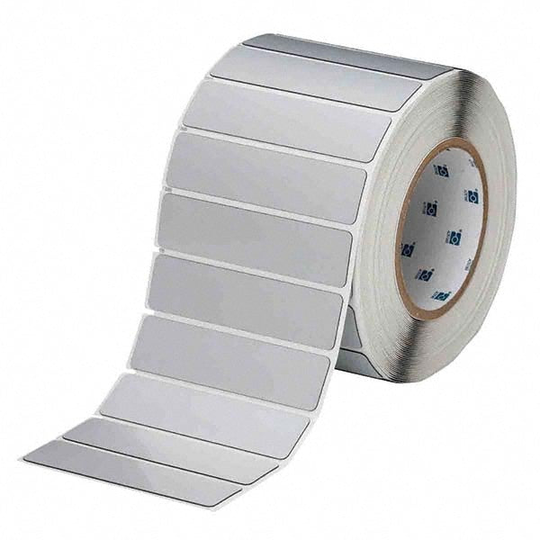 Label Maker Label: Silver, Polyester, 500 per Roll