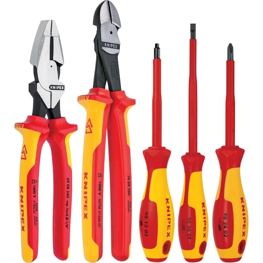 Combination Hand Tool Set: 5 Pc, Insulated Pliers & Screwdriver Set