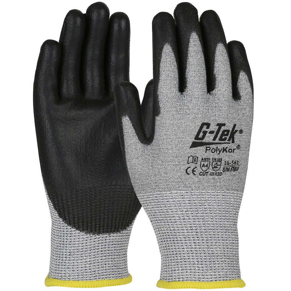 Cut, Puncture & Abrasion-Resistant Gloves: G-Tek 16-561, Size X-Large, ANSI Cut A4, ANSI Puncture 3, Polyurethane, PolyKor