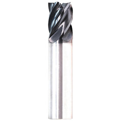 Corner Radius End Mill: 1/2" Dia, 1" LOC, 0.0300" Radius, 5 Flute, Solid Carbide