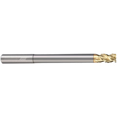 Corner Radius End Mill: 1/2" Dia, 1-1/4" LOC, 0.1250" Radius, 4 Flute, Solid Carbide