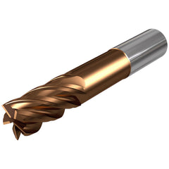 Corner Radius End Mill: 1/2" Dia, 2" LOC, 0.0300" Radius, 5 Flute, Solid Carbide