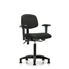 Ergonomic Multifunction Task Chair: Vinyl, 28-1/4" Seat Height, Black