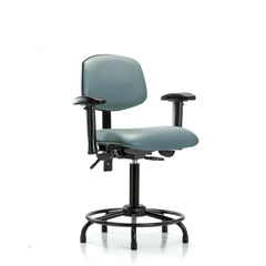 Ergonomic Multifunction Task Chair: Vinyl, 31" Seat Height, Storm