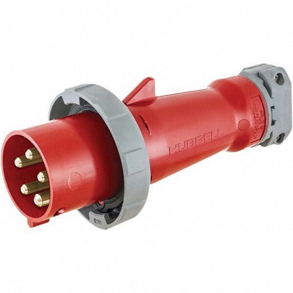 Pin & Sleeve Plugs & Connectors; Pin Configuration: 5; Number Of Poles: 4; Amperage: 60.0000; Voltage: 277.00; Housing Material: Nylon; Minimum Cord Grip Diameter: 0.5 in; Pin Material: Brass; Maximum Cord Grip Diameter: 1.45 in