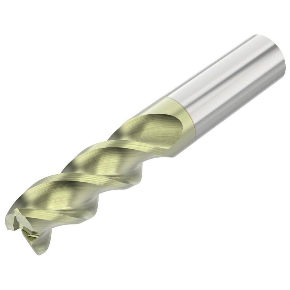 Corner Radius End Mill: 3/8" Dia, 1" LOC, 0.0300" Radius, 3 Flute, Solid Carbide