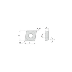 Boring Inserts; Insert Style: CCGT; Insert Size Code: 5.52.2; Insert Material: Carbide; Material Grade: M20, M30, P30, P20; Manufacturer Grade: SH725; Inscribed Circle (Inch): 11/64