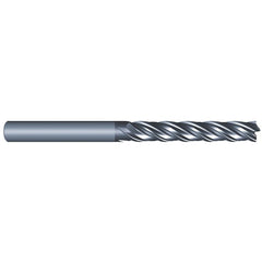 Corner Radius End Mill: 3/16" Dia, 1-1/8" LOC, 0.0300" Radius, 4 Flute, Solid Carbide