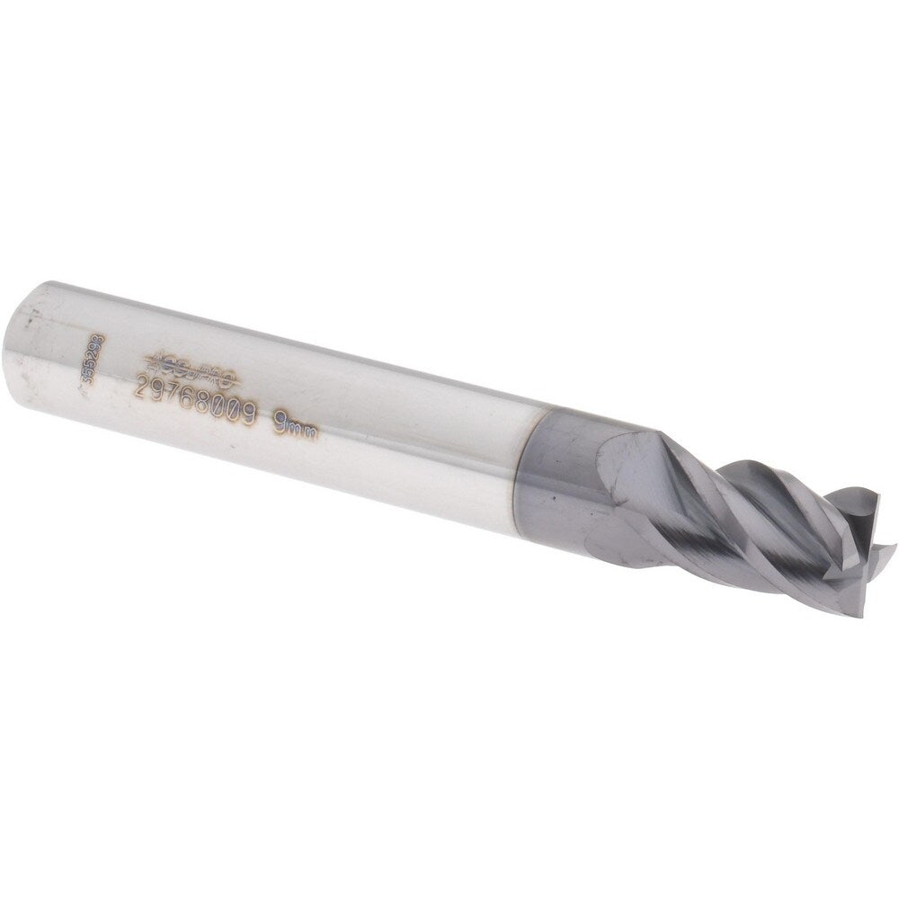 Square End Mill: 9.00 mm Dia, 14.00 mm LOC, 4 Flute, Solid Carbide