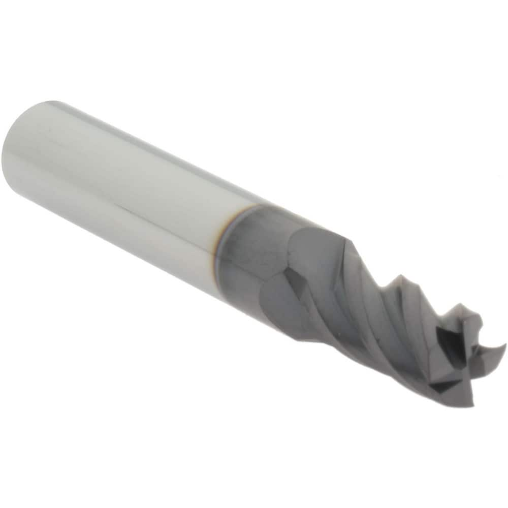 Square End Mill: 17/64" Dia, 1/2" LOC, 4 Flute, Solid Carbide