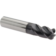 Corner Radius End Mill: 3/8" Dia, 5/8" LOC, 0.0900" Radius, 4 Flute, Solid Carbide