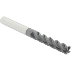 Corner Radius End Mill: 3/8" Dia, 1-3/4" LOC, 0.0600" Radius, 4 Flute, Solid Carbide