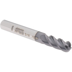 Corner Radius End Mill: 5/16" Dia, 3/4" LOC, 0.1300" Radius, 4 Flute, Solid Carbide