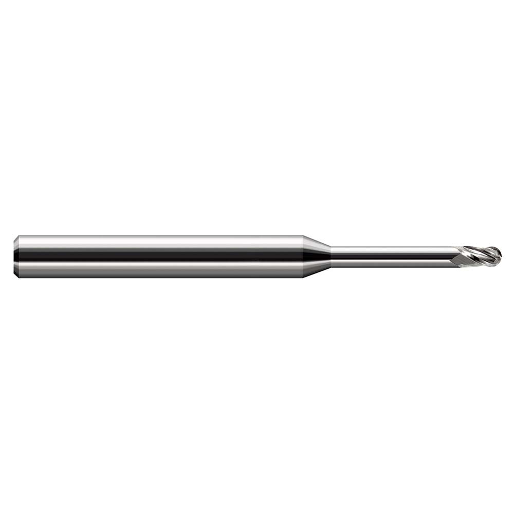 Ball End Mill: 3/32" Dia, 0.1390" LOC, 3 Flute, Solid Carbide