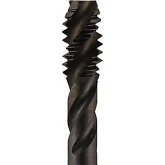 Spiral Flute Tap:  UNF,  4 Flute,  2-1/2 - 3-1/2,  2B Class of Fit,  Vanadium High-Speed Steel,  Oxide Finish