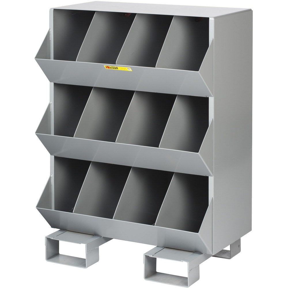 Storage Racks; Rack Type: Stationary Storage Bins; Overall Width (Inch): 32; Overall Height (Inch): 42; Overall Depth (Inch): 20; Material: Steel; Color: Gray; Finish: Powder Coated; Number Of Bays: 12