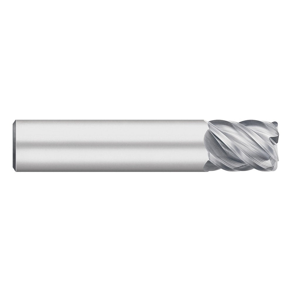 Corner Radius End Mill: 3/8" Dia, 5/8" LOC, 0.0300" Radius, 5 Flute, Solid Carbide