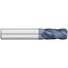 Corner Radius End Mill: 1/2" Dia, 1" LOC, 0.0150" Radius, 4 Flute, Solid Carbide