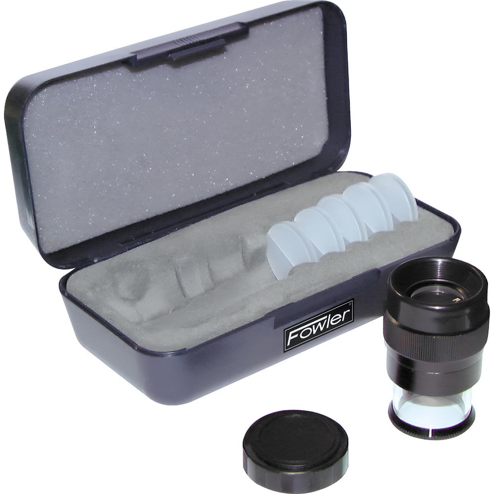 Pocket & Hand-Held Optical Comparators; Minimum Magnification: 7x; Light Source Included: No; Includes Case: Yes; Reticles/Charts Included: Yes; Maximum Magnification: 7x; Lens Diameter: 1 in; Reticle Number: 5