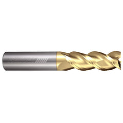 Square End Mill: 1/2" Dia, 2" LOC, 3 Flute, Solid Carbide