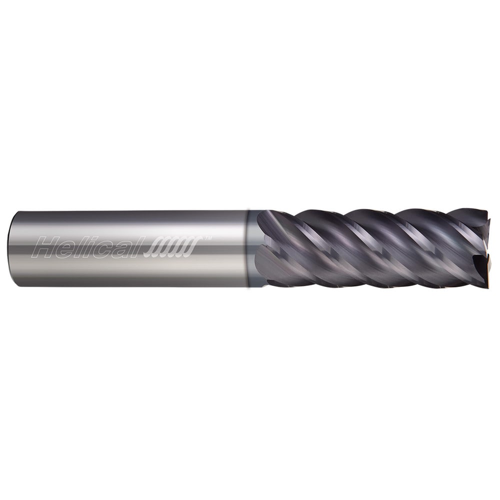 Square End Mill: 3/8" Dia, 1/2" LOC, 5 Flute, Solid Carbide