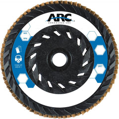 Flap Disc:  4-1/2" Dia, 5/8-11" Hole, 40 Grit, Zirconia Alumina, Type 27