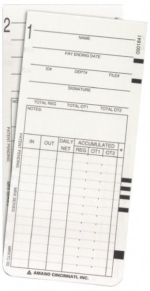 Time Cards & Time Clock Accessories; For Use With: Amano MRX-35 Calculating Time Recorder